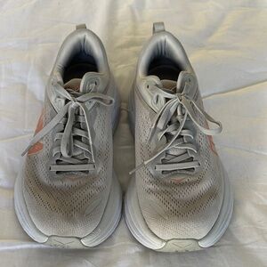 Hoka Women's Athletic Shoes in Gray and Peach